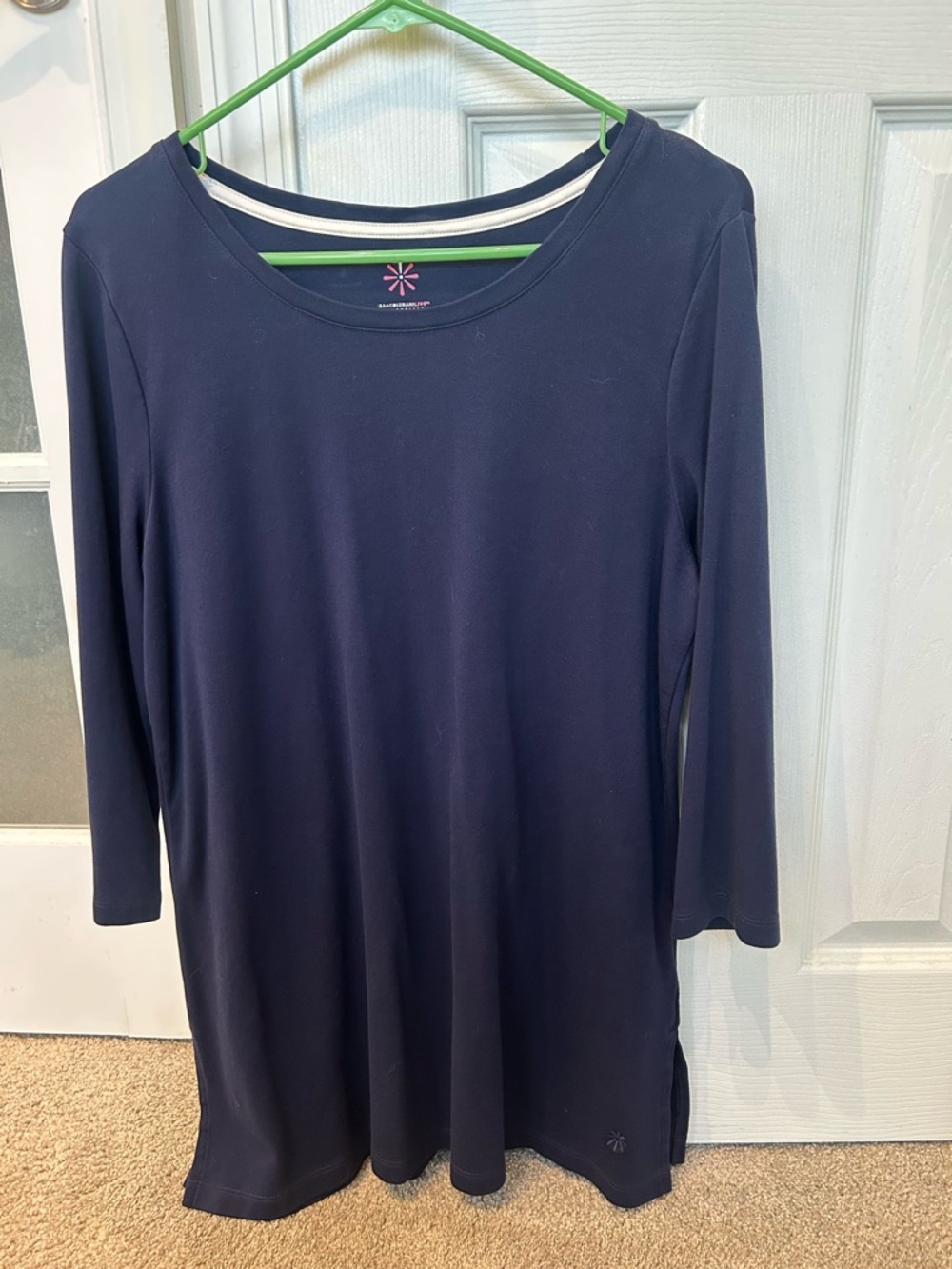 Isaac Mizrahi Navy Long-Sleeve Scoop Neck Tunic